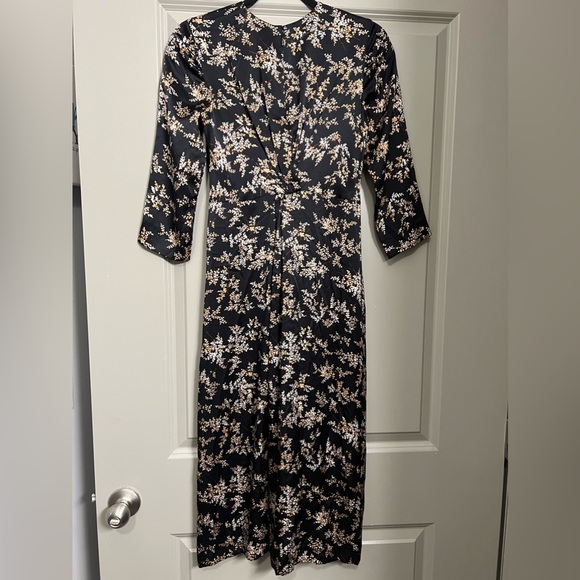 Vince Eden Branch 100% Silk Twist Drape Dress XS - Picture 8 of 11